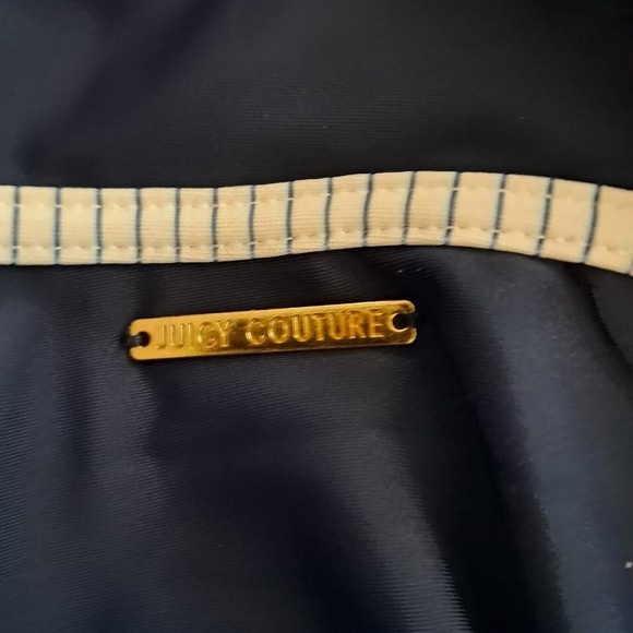 JUICY COUTURE‎ Sz S 1 Piece Swimsuit Deep Ruffle V-Neck & Back Navy Blue NWT $98 - Picture 6 of 9